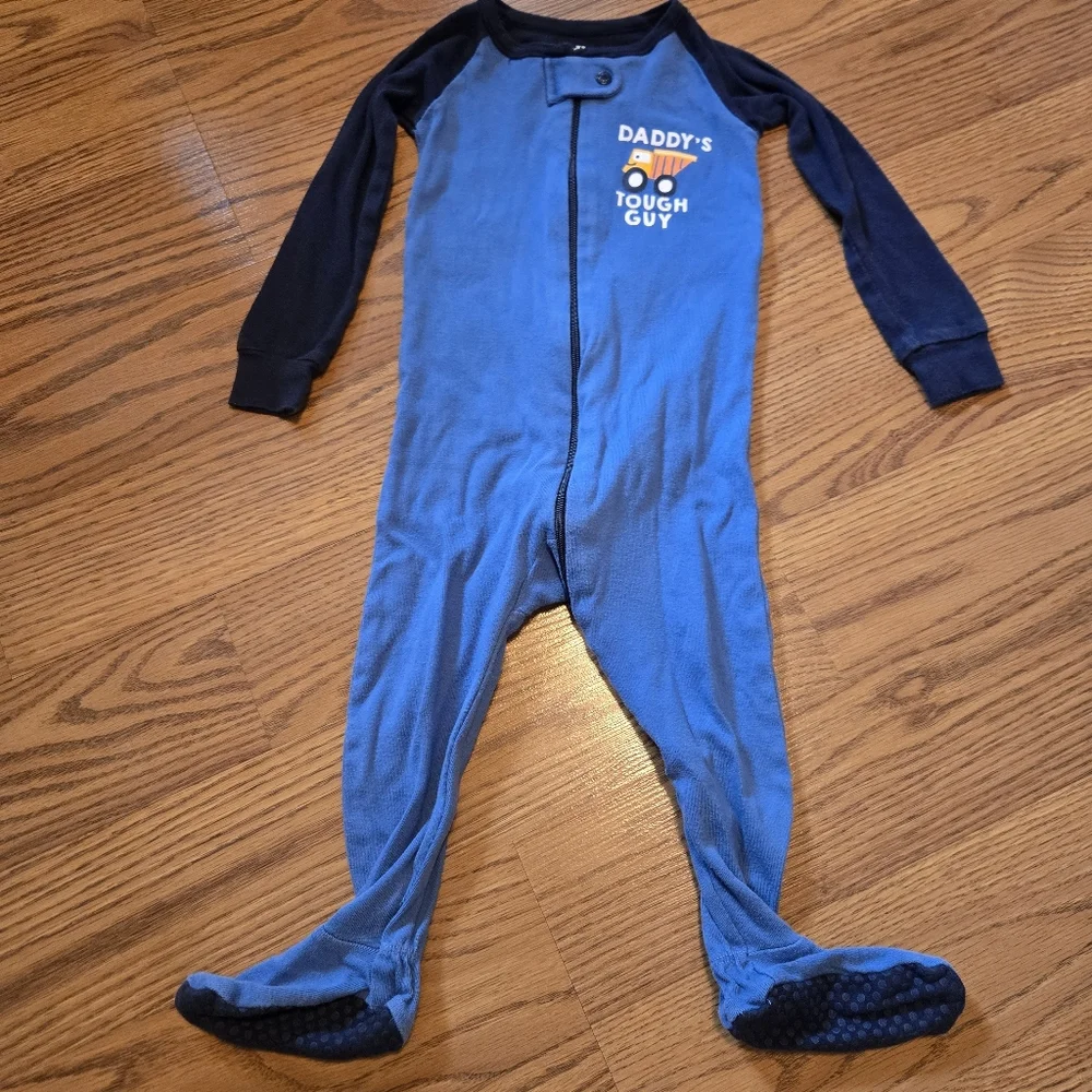 Bundles Baby Place Blue Footed Pajamas Cotton Daddys Tough Guy Dump Truck 12-18M